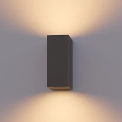 Calex buitenwandlamp GU10, omhoog/omlaag, hoogte 15 cm, antraciet