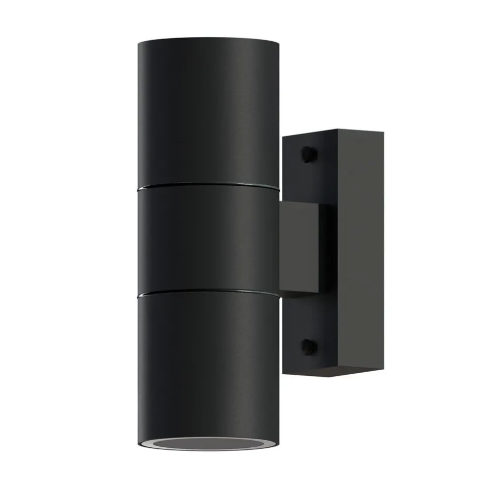 Calex buitenwandlamp GU10 roestvrij staal, up/down, 17 cm, zwart