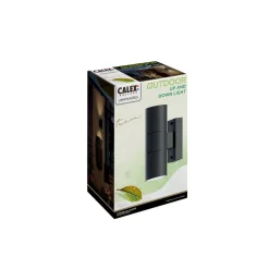 Calex buitenwandlamp GU10 roestvrij staal, up/down, 17 cm, zwart