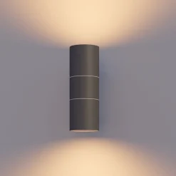 Calex buitenwandlamp GU10 roestvrij staal up/down 17 cm, antraciet