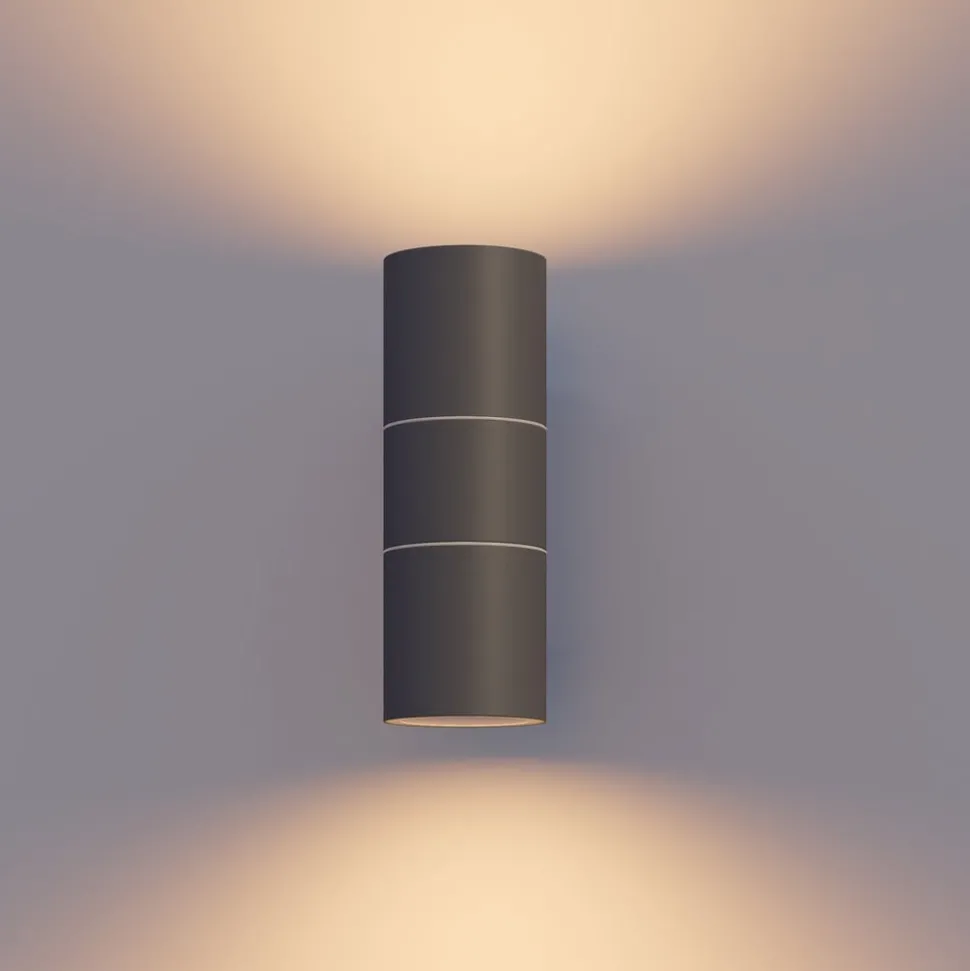 Calex buitenwandlamp GU10 roestvrij staal up/down 17 cm, antraciet