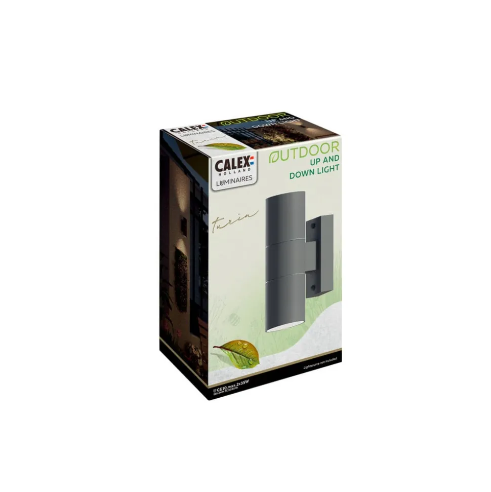 Calex buitenwandlamp GU10 roestvrij staal up/down 17 cm, antraciet