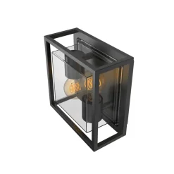 Calex buitenwandlamp, 2-lamps, boven/onder, aluminium, zwart