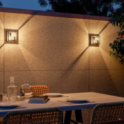 Calex buitenwandlamp, 2-lamps, boven/onder, aluminium, zwart