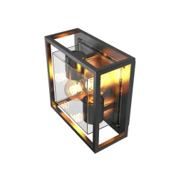 Calex buitenwandlamp, 2-lamps, boven/onder, aluminium, zwart