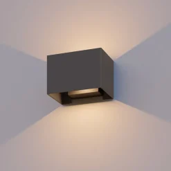 Calex buitenwandlamp Rechthoek Up hoogte 10cm antraciet