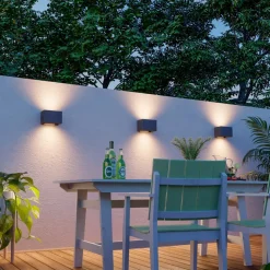 Calex buitenwandlamp Rechthoek Up hoogte 10cm antraciet