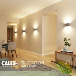 Calex buitenwandlamp Rechthoek Up hoogte 10cm antraciet