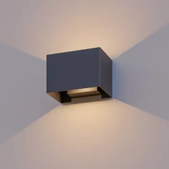 Calex buitenwandlamp Rechthoek Up, hoogte 10cm, zwart