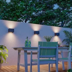 Calex buitenwandlamp Rechthoek Up, hoogte 10cm, zwart