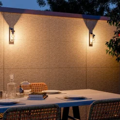 Calex buitenwandlamp, roestvrij staal, fitting onderaan, zwart