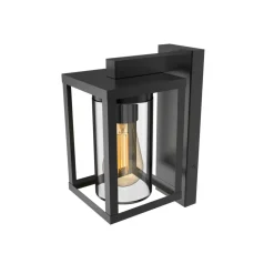 Calex buitenwandlamp, roestvrij staal, fitting onderaan, zwart