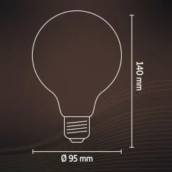 Calex E27 G95 4,5W LED filament goud 821 dimbaar