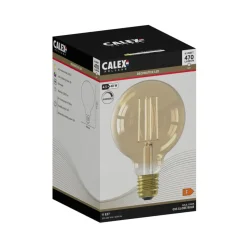 Calex E27 G95 4,5W LED filament goud 821 dimbaar
