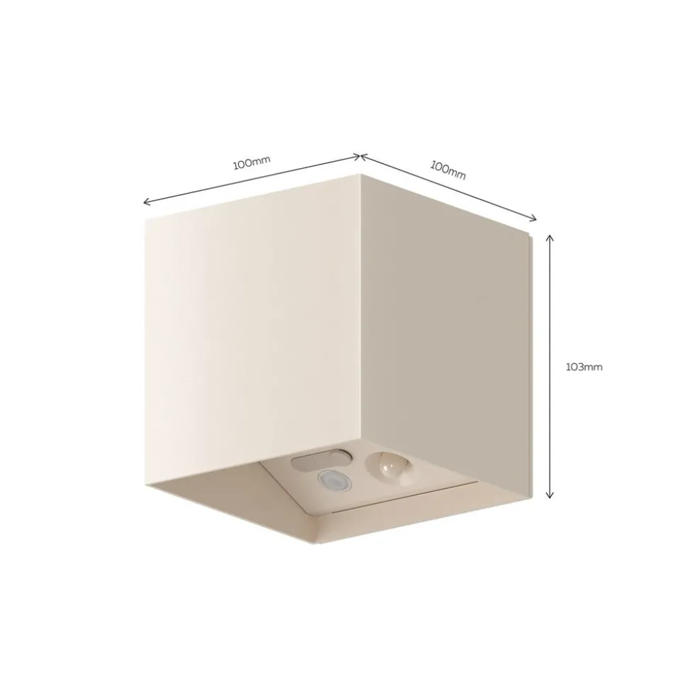 Calex LED accu sensor buiten wandlamp Volterra, zand, IP44