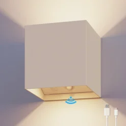 Calex LED accu sensor buiten wandlamp Volterra, zand, IP44