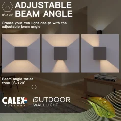 Calex LED buitenwandlamp Cub, Up, hoogte 10cm, antraciet