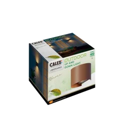 Calex LED buitenwandlamp Oval, Up, hoogte 10cm, roestbruin