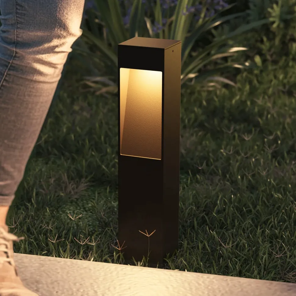 Calex LED sokkellamp Terni, zwart aluminium, IP65