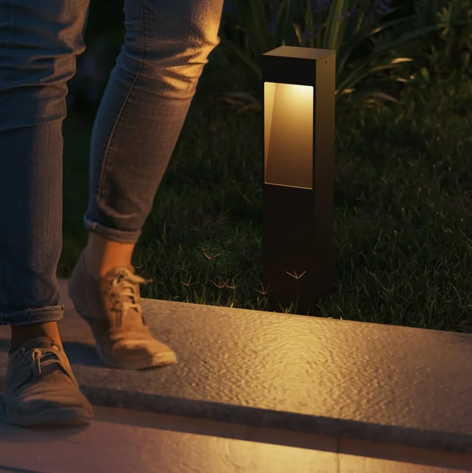 Calex LED sokkellamp Terni, zwart aluminium, IP65