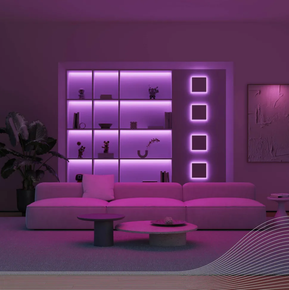 Calex LED strip Vibey, lengte 5 m, stekker, afstandsbediening, RGB, CCT