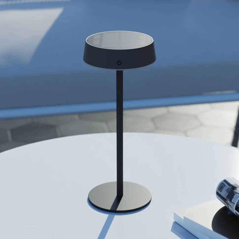 Calex LED tafellamp op zonne-energie met accu Parma, dimbaar, zwart