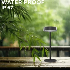 Calex LED tafellamp op zonne-energie met accu Parma, dimbaar, zwart