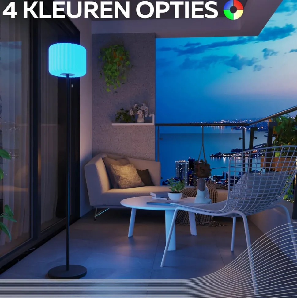 Calex LED vloerlamp, IP44, trekschakelaar