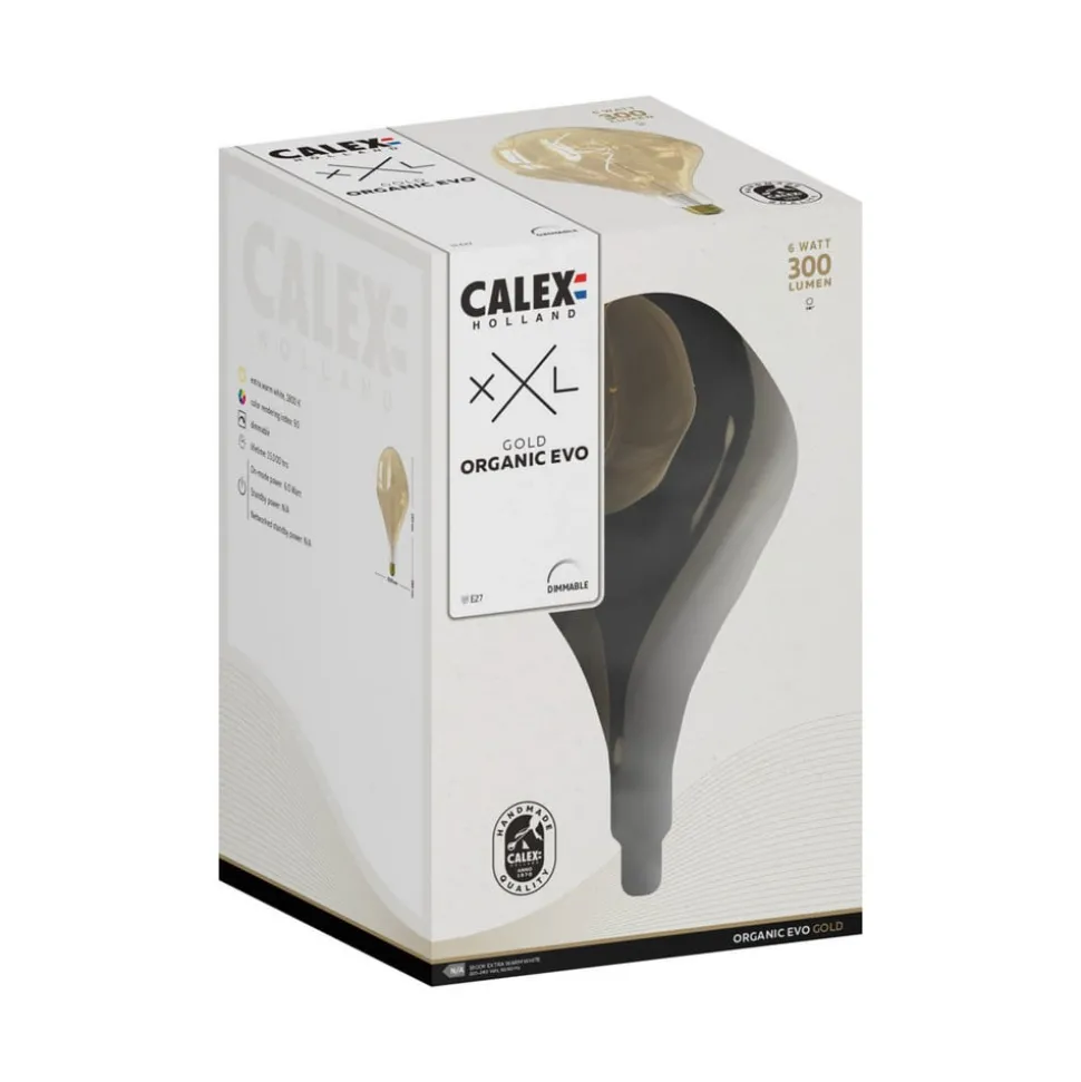Calex Organic Evo LED lamp E27 6W dimbaar goud