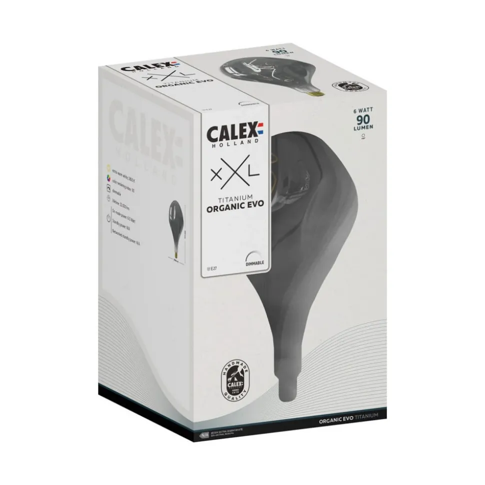 Calex Organic Evo LED lamp E27 6W dimbaar titanium