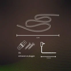 Calex Slimme LED-striplamp voor buiten, RGBW, 5m