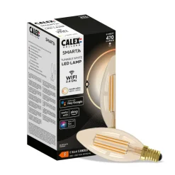 Calex Smart E14 B35 kaars 4,9W 1800-3000K dimbaar goud