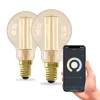 Calex Smart E14 P45 4,5W 1800-3000K dimmer goud 2st
