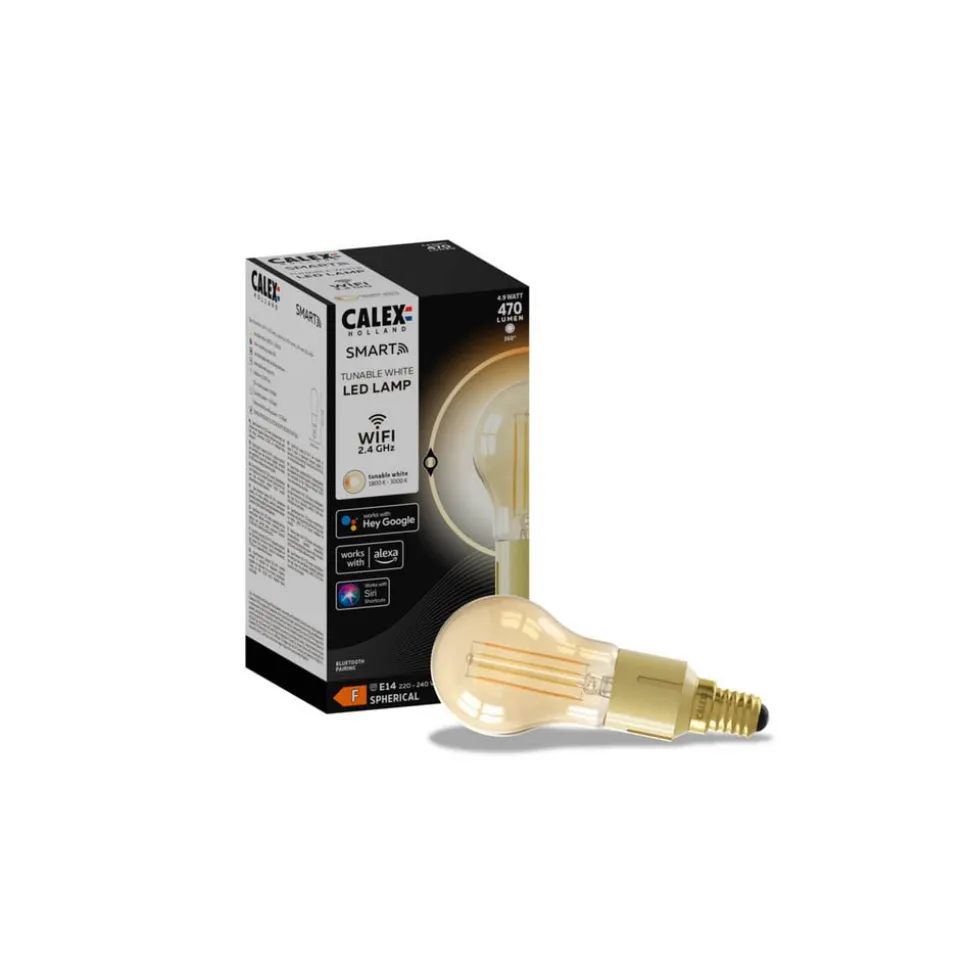 Calex Smart E14 4,9W LED filament goud 1800-3000K
