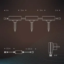 Calex Smart grondspot voor buiten, CCT RGB 3-lamps.
