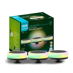 Calex Smart grondspot voor buiten, CCT RGB 3-lamps.