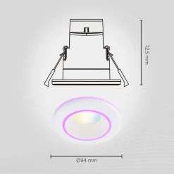 Calex Smart Halo downlight CCT RGB wit