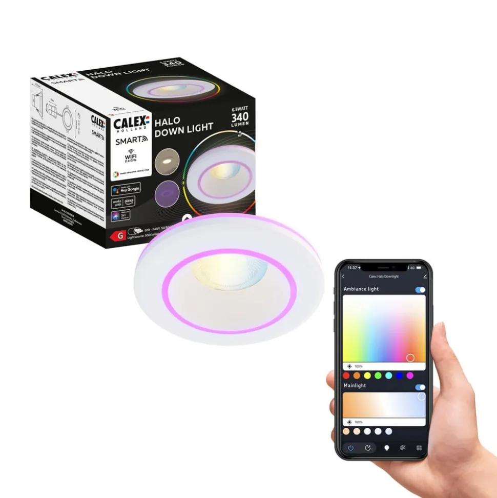 Calex Smart Halo downlight CCT RGB wit