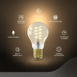 Calex Smart LED E27 7W A60 1800 - 3000 K Gloeilamp 2-pack