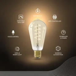 Calex Smart LED E27 7W ST64 1800 - 3000 K Gloeilamp 2-pack