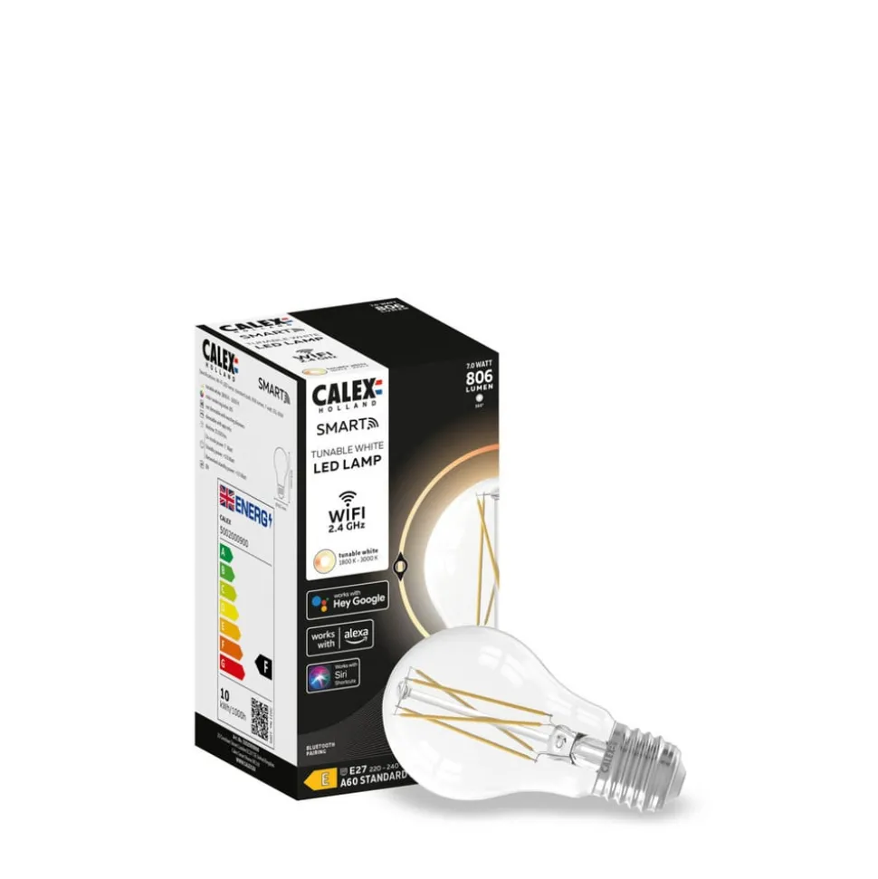 Calex Smart LED lamp E27 A60 7W Filament CCT