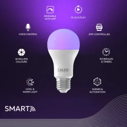 Calex Smart LED lamp E27 A60 9,4W CCT RGB