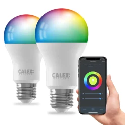 Calex Smart LED lamp E27 A60 9,4W CCT RGB set van 2