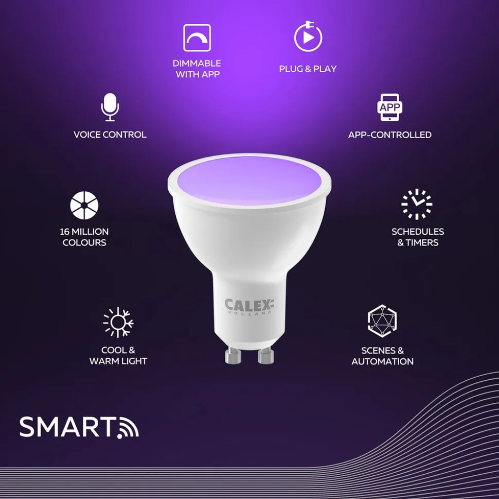 Calex Smart LED reflectorlamp GU10 4.9W CCT RGB