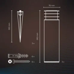Calex Smart tuinpaal voor buiten, RGBW, set van 3