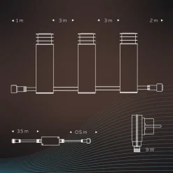 Calex Smart tuinpaal voor buiten, RGBW, set van 3