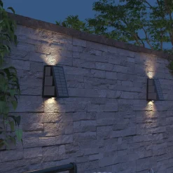 Calex Solar LED buiten wandlamp Matera, up/down, zwart