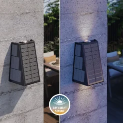 Calex Solar LED buiten wandlamp Matera, up/down, zwart