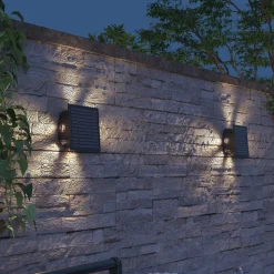 Calex Solar LED buiten wandlamp Altamura, indirect, zwart