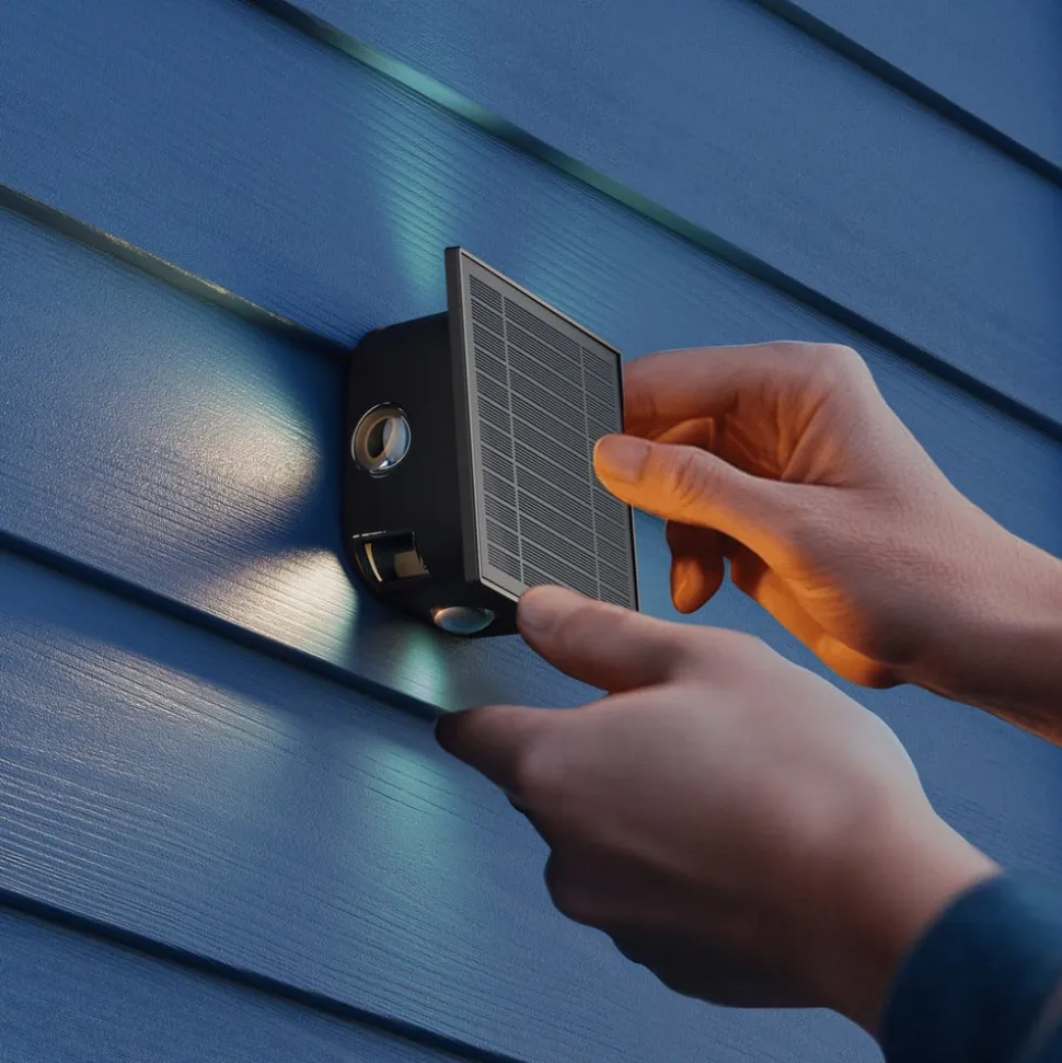 Calex Solar LED buiten wandlamp Altamura, indirect, zwart